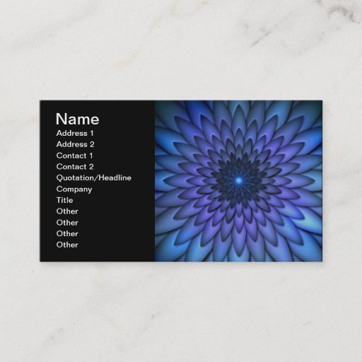 Customizable Indigo and Purple Abstract Flower Art Business Cards