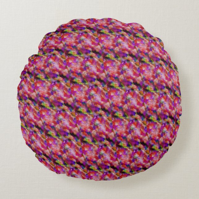indigo and purple artwork round pillow (Front)