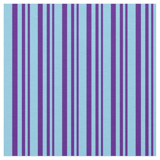 Indigo and Sky Blue Pattern of Stripes Fabric
