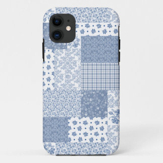 Indigo and White Faux Patchwork iPhone 5/5s Case