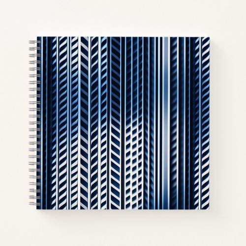 Indigo and White Gradient Chevrons Notebook