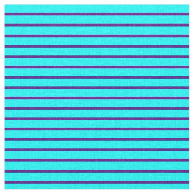 Indigo & Aqua Lines Fabric (Close Up)