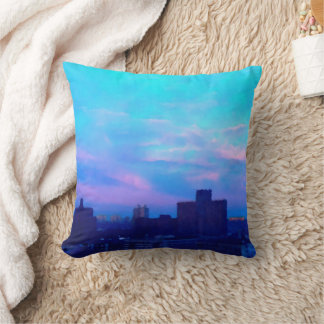 Indigo Awakenings, Sunrise Manhattan Style Throw Pillow