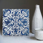 Indigo Azulejo Blue Portuguese Lisbon Decorative C Ceramic Tile<br><div class="desc">Indigo Azulejo Blue Portuguese Lisbon decorative ceramic tiles are a beautiful and unique addition to any home. A high-quality product with a timeless aesthetic. The blue color of the tiles is inspired by the indigo blue of Lisbon's famous azulejo tiles, adding a touch of history and culture to your space....</div>