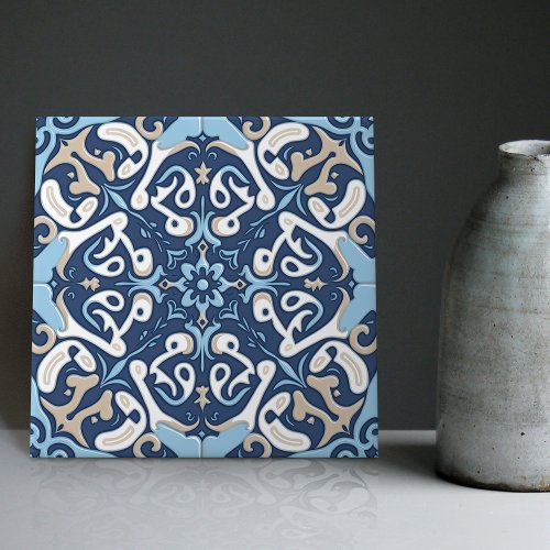 Indigo Azulejo Blue Portuguese Lisbon Decorative C Ceramic Tile