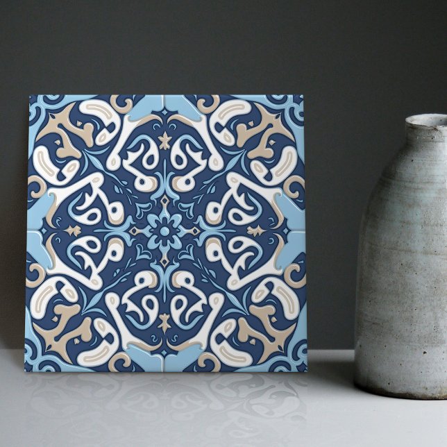 Indigo Azulejo Blue Portuguese Lisbon Decorative C Ceramic Tile (Creator Uploaded)