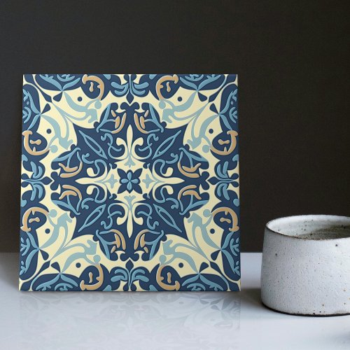 Indigo Azulejo Blue Portuguese Lisbon Decorative C Ceramic Tile