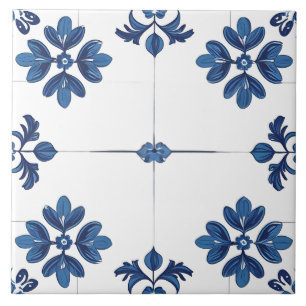 Indigo Azulejo Blue Portuguese Lisbon Decorative Ceramic Tile