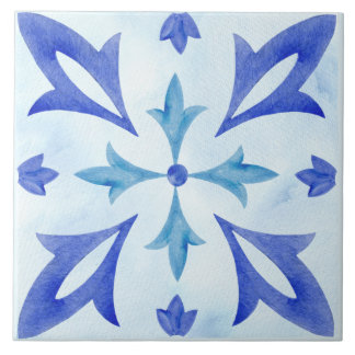 Indigo Azulejo Blue Portuguese Lisbon Decorative Ceramic Tile