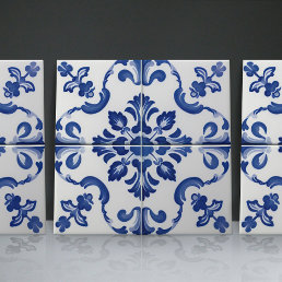 Indigo Azulejo Blue Portuguese Lisbon Decorative Ceramic Tile