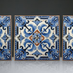 Indigo Azulejo Blue Portuguese Lisbon Decorative Ceramic Tile<br><div class="desc">Indigo Azulejo Blue Portuguese Lisbon decorative ceramic tiles are a beautiful and unique addition to any home. A high-quality product with a timeless aesthetic. The blue color of the tiles is inspired by the indigo blue of Lisbon's famous azulejo tiles, adding a touch of history and culture to your space....</div>