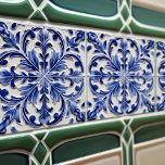 Indigo Azulejo Blue Portuguese Lisbon Decorative Ceramic Tile<br><div class="desc">Indigo Azulejo Blue Portuguese Lisbon decorative ceramic tiles are a beautiful and unique addition to any home. A high-quality product with a timeless aesthetic. The blue color of the tiles is inspired by the indigo blue of Lisbon's famous azulejo tiles, adding a touch of history and culture to your space....</div>