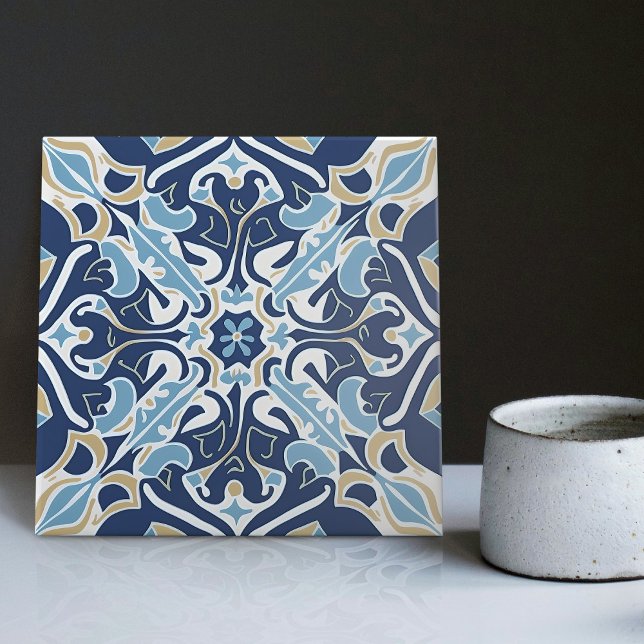 Indigo Azulejo Blue Portuguese Lisbon Decorative Ceramic Tile (Creator Uploaded)