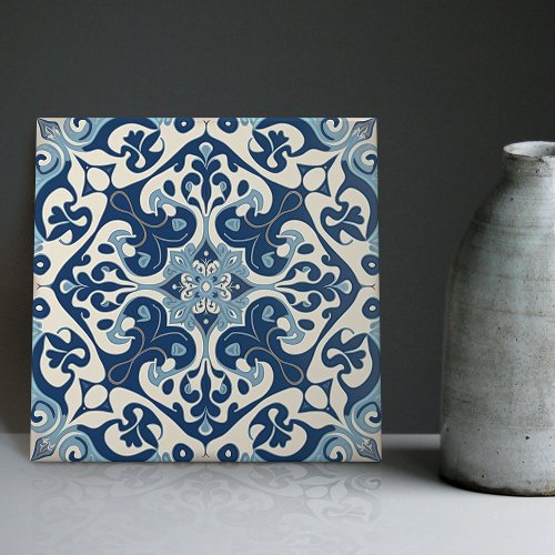 Indigo Azulejo Blue Portuguese Lisbon Decorative Ceramic Tile