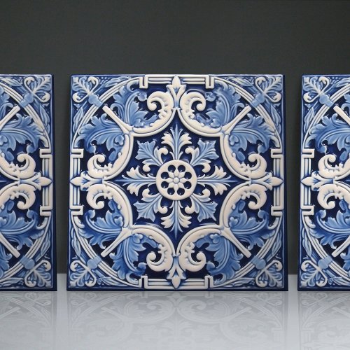 Indigo Azulejo Blue Portuguese Lisbon Decorative Ceramic Tile