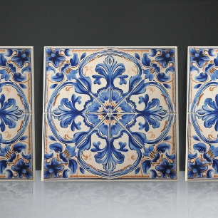 Indigo Azulejo Blue Portuguese Lisbon Decorative Ceramic Tile