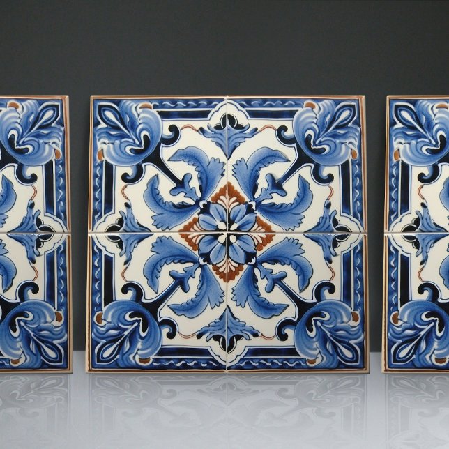 Indigo Azulejo Blue Portuguese Lisbon Decorative Ceramic Tile (Creator Uploaded)