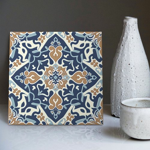 Indigo Azulejo Blue Portuguese Lisbon Decorative Ceramic Tile