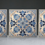 Indigo Azulejo Blue Portuguese Lisbon Decorative Ceramic Tile<br><div class="desc">Indigo Azulejo Blue Portuguese Lisbon decorative ceramic tiles are a beautiful and unique addition to any home. A high-quality product with a timeless aesthetic. The blue color of the tiles is inspired by the indigo blue of Lisbon's famous azulejo tiles, adding a touch of history and culture to your space....</div>