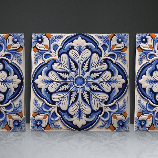 Indigo Azulejo Blue Portuguese Lisbon Decorative Ceramic Tile (Creator Uploaded)