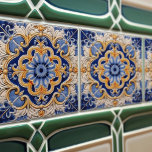 Indigo Azulejo Blue Portuguese Lisbon Decorative Ceramic Tile at Zazzle