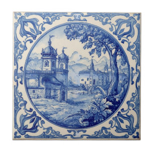 Indigo Azulejo Blue Portuguese Lisbon Talavera Ceramic Tile