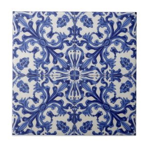 Indigo Azulejo Blue Portuguese Lisbon Talavera Ceramic Tile