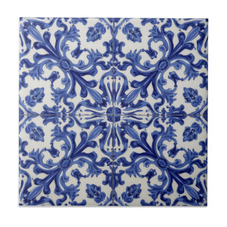Indigo Azulejo Blue Portuguese Lisbon Talavera Ceramic Tile