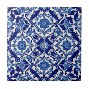 Indigo Azulejo Blue Portuguese Lisbon Talavera Ceramic Tile