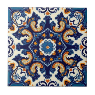 Indigo Azulejo Blue Portuguese Lisbon Talavera Ceramic Tile