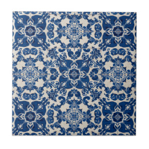 Indigo Azulejo Blue Portuguese Lisbon Talavera Ceramic Tile