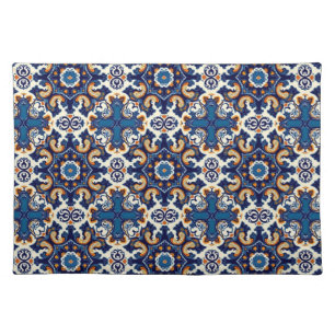 Indigo Azulejo Blue Portuguese Lisbon Talavera Cloth Placemat