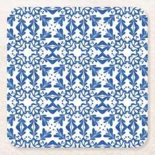 Indigo Azulejos Ceramic Decoration Square Paper Coaster
