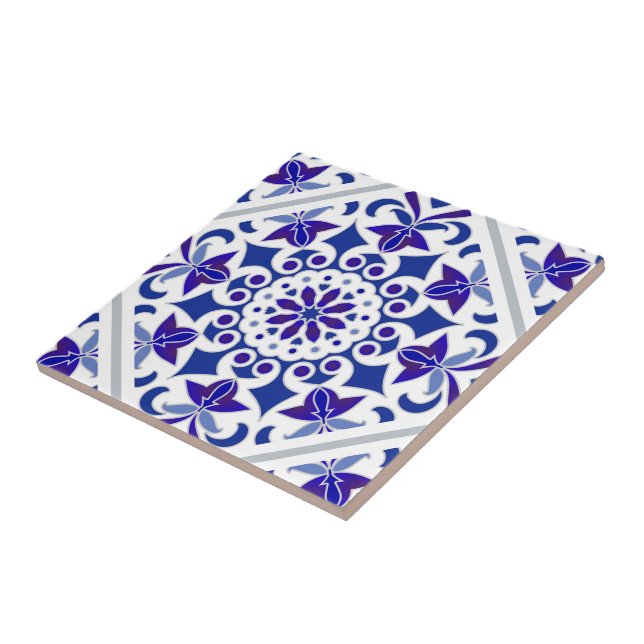 Indigo Azulejos Portuguese Blue and white tiles (Side)