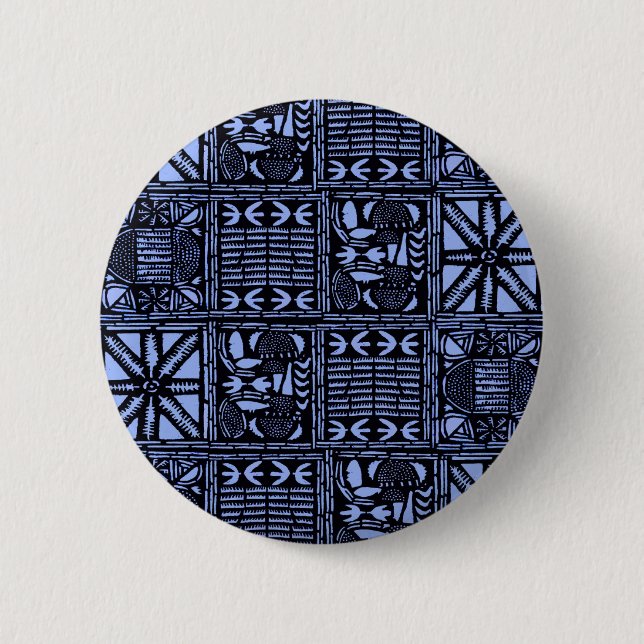 Indigo Batik Quilt - Blue Button (Front)