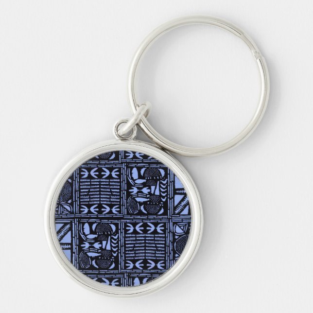 Indigo Batik Quilt - Blue Keychain (Front)