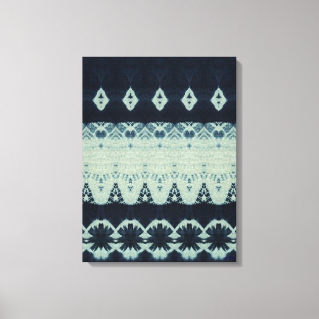 Indigo Beauty Shibori Canvas Print (Front)