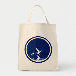 Indigo Bird in Flight Grocery Tote Bag