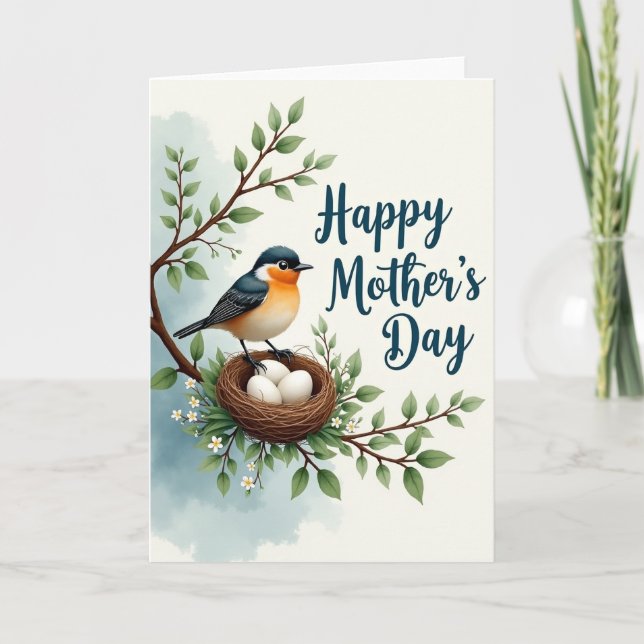 Indigo Bird Mothers Day Scene Card (Front)