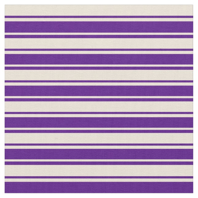 Indigo & Bisque Colored Stripes Pattern Fabric (Close Up)