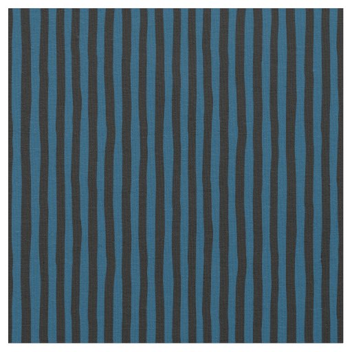 Indigo & Black Wonky Stripes Fabric