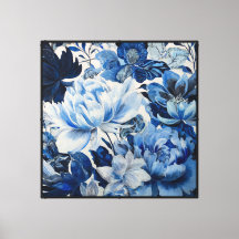 Indigo Bloom Abstract Botanical Wall Art