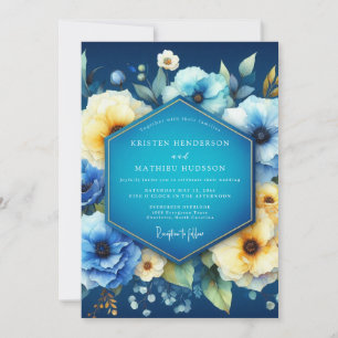 Indigo Bloom Dream Wedding Invitation