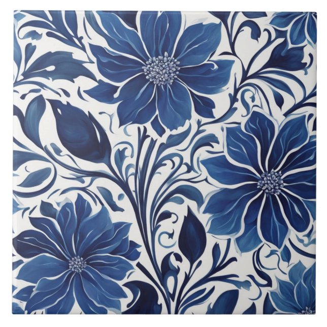 indigo blossom garden tile (Front)