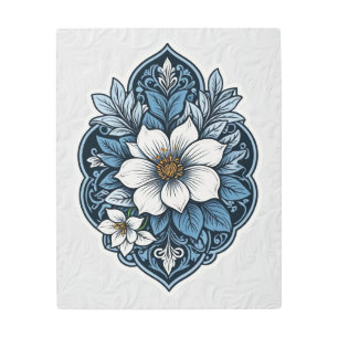 Indigo Blossom Metal Print