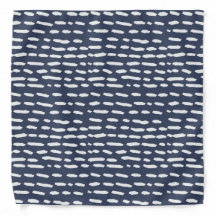 Indigo Blue and Grey Dash - Brushstroke - Bandana