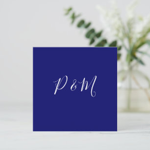 Indigo Blue and White Minimalist Wedding  Thank You Card