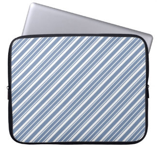 Indigo Blue and White Ticking Stripe Laptop Sleeve