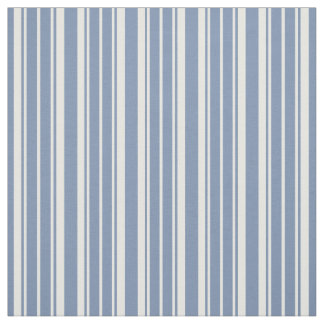 Indigo Blue and White Ticking Striped Fabric