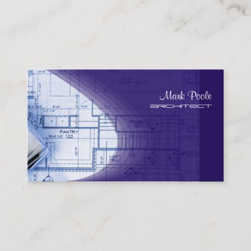 Customizable Indigo Blue Architect business cards